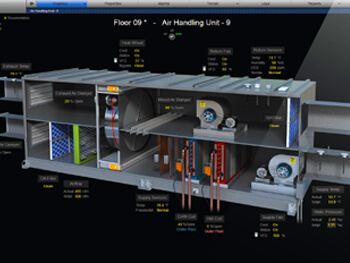 Close up view of a building automation system design